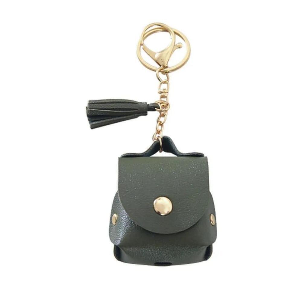 Earbud Case Keychain In Green